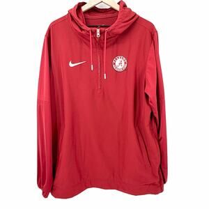 Nike Alabama Crimson Tide Sideline 1/4 Zip Hoodie Player Jacket Men's Red L Bama